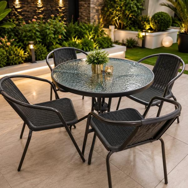 Elegant 5 piece rattan patio dining set by mwajo furniture in kenya