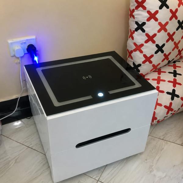 SMART LED BEDSIDE DRAWER WITH CHARGING PAD -MWAJO FURNITURE KENYA